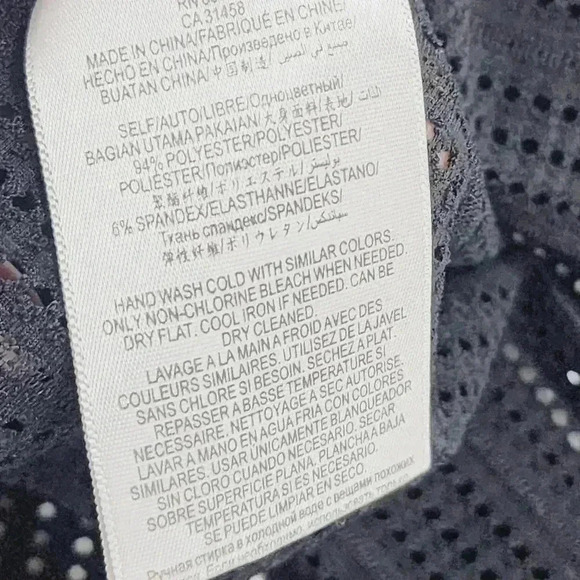 BCBGMaxAzria Lace black Tank top Back Full Zip Women's L - Picture 7 of 8